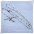 Wooden Rosary with Brown Rectangle Beads and Cross Item (IO-cr241)